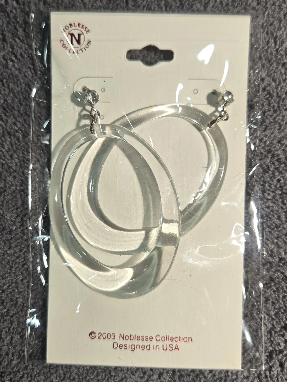 NWT Vintage 2003 Noblesse Collection Acrylic Hoop Earrings Set - 6 Pairs